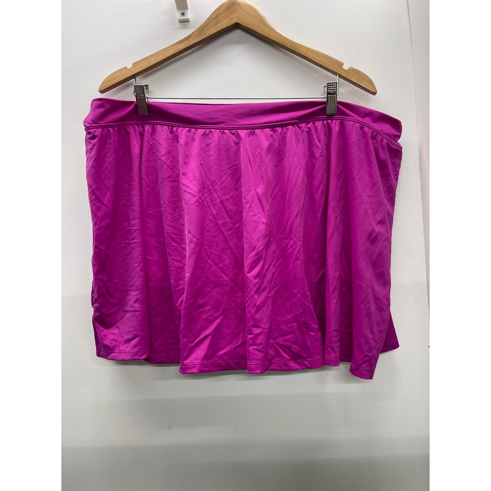 LL Bean Womens Plus Size 26W Swim Skirt Magenta Pink UPF 50+ 255267 NWT